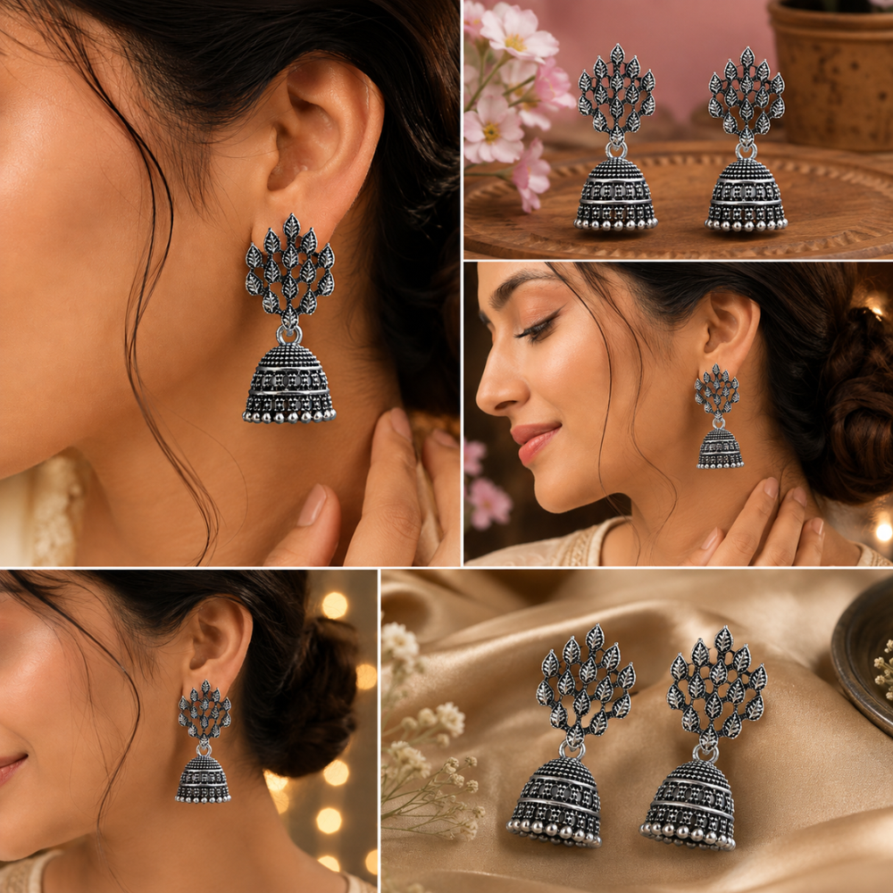 Vira Oxidised Earrings