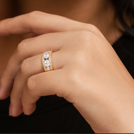 Floral Halo Adjustable Ring