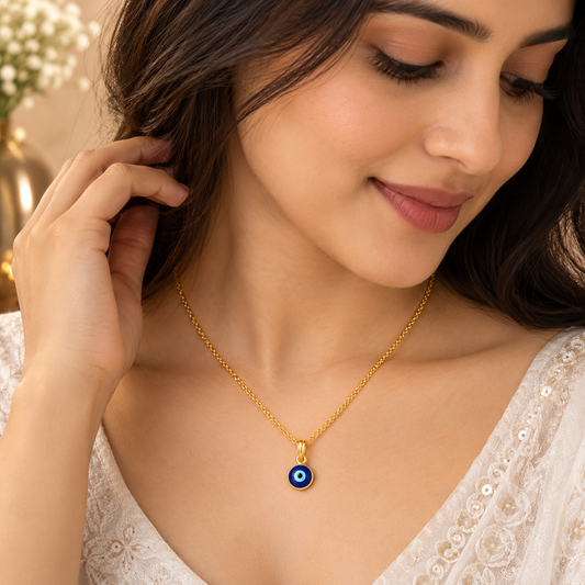 Gold Evil Eye Pendant Chain