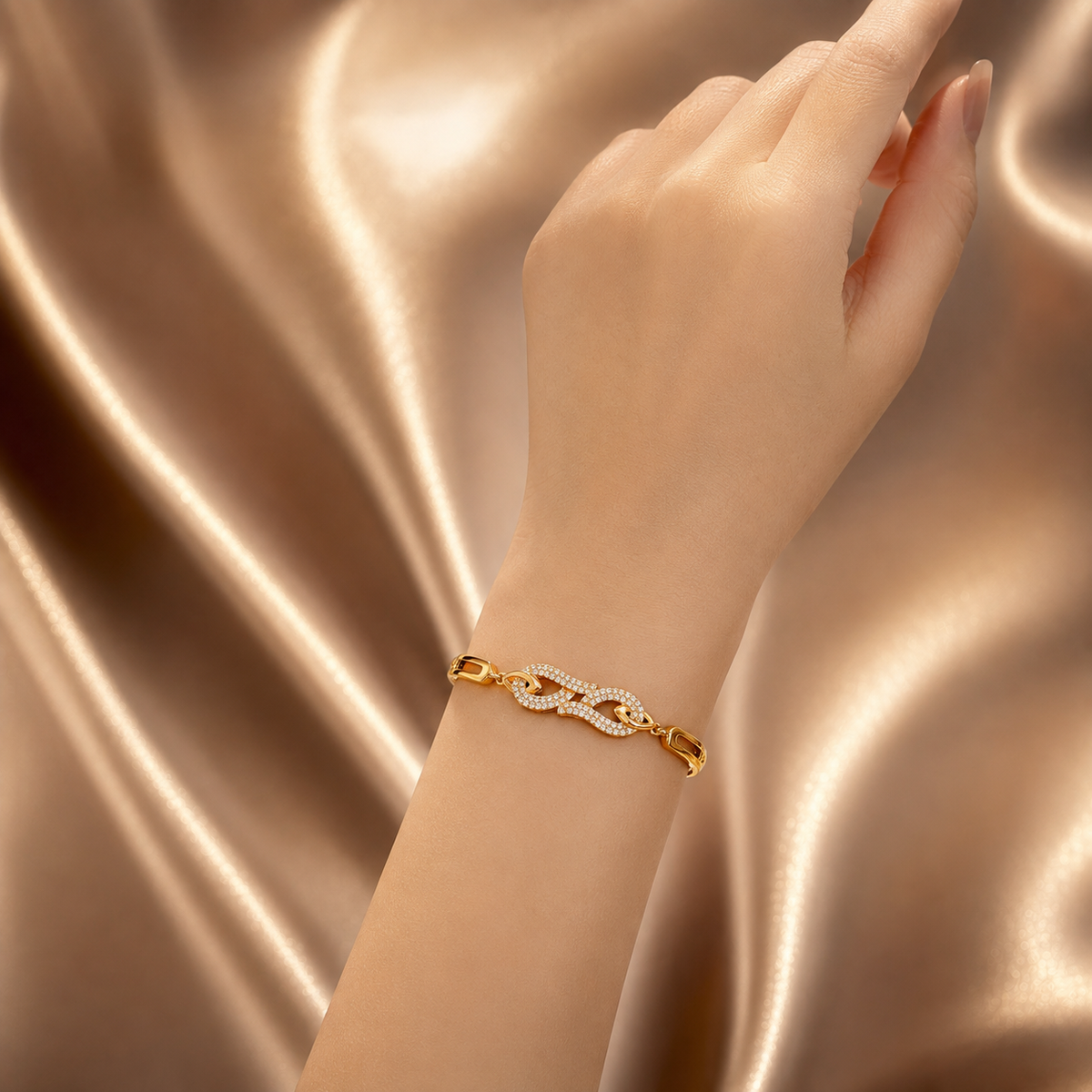 Infinity Sparkle Rose Gold Bracelet