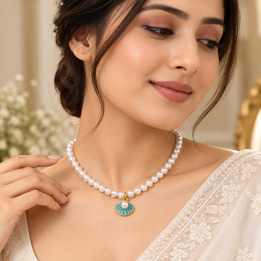 Marina Seashell Pearl Necklace