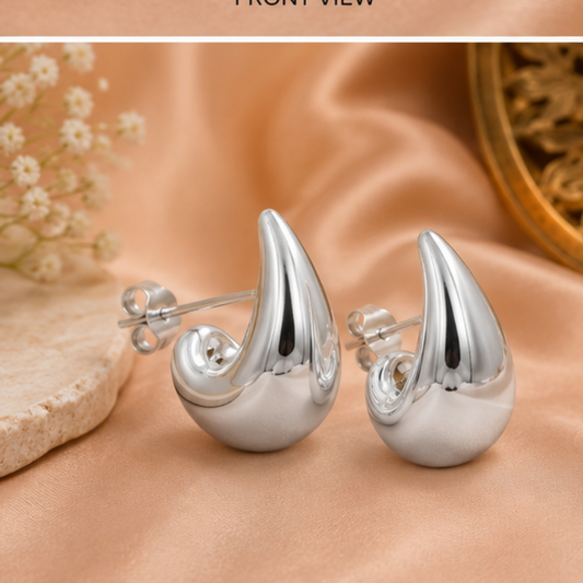 Ovisha Silver Twist Stud Earrings