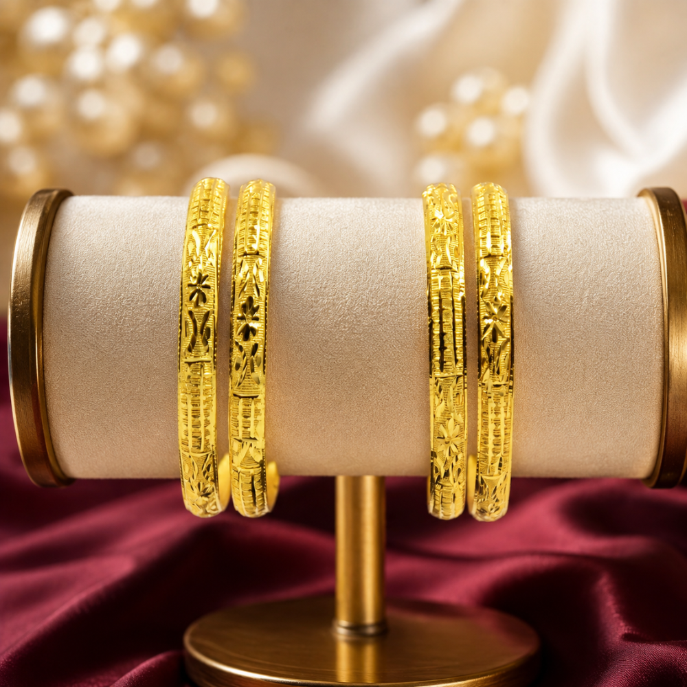 Aarohi Gold Bangles (Set of 4)