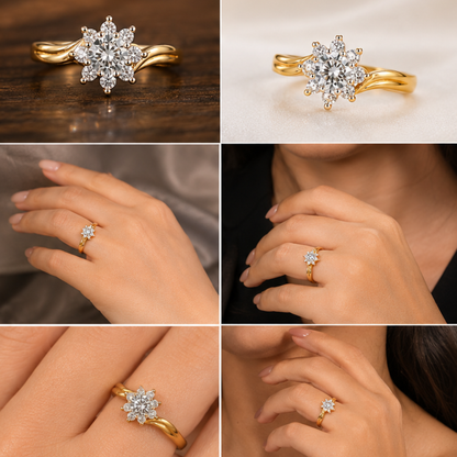 Celeste Wave Adjustable Ring