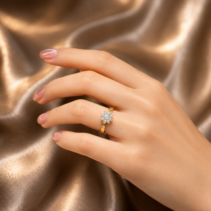 Celeste Wave Adjustable Ring