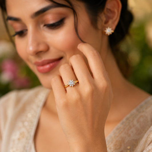 Celeste Wave Adjustable Ring