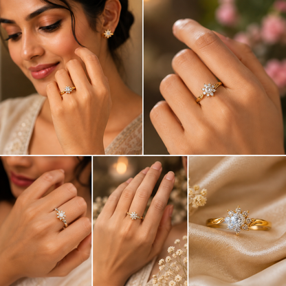 Celeste Wave Adjustable Ring
