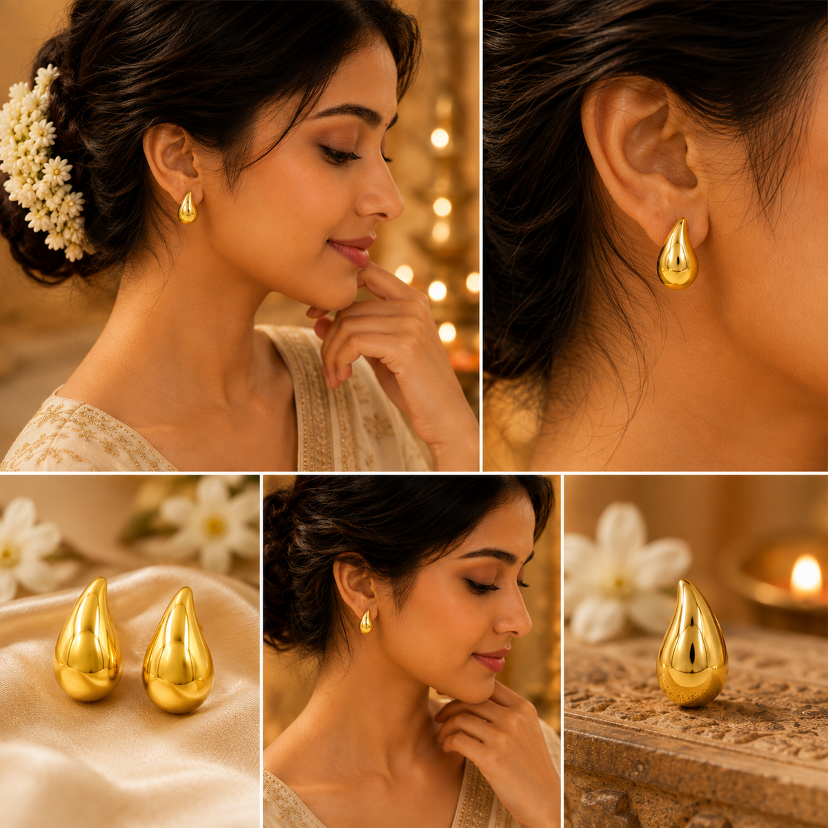 Classic Twist Gold Drop Studs
