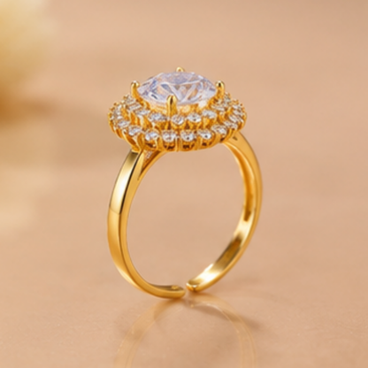 Crystal Dimond Adjustable Ring