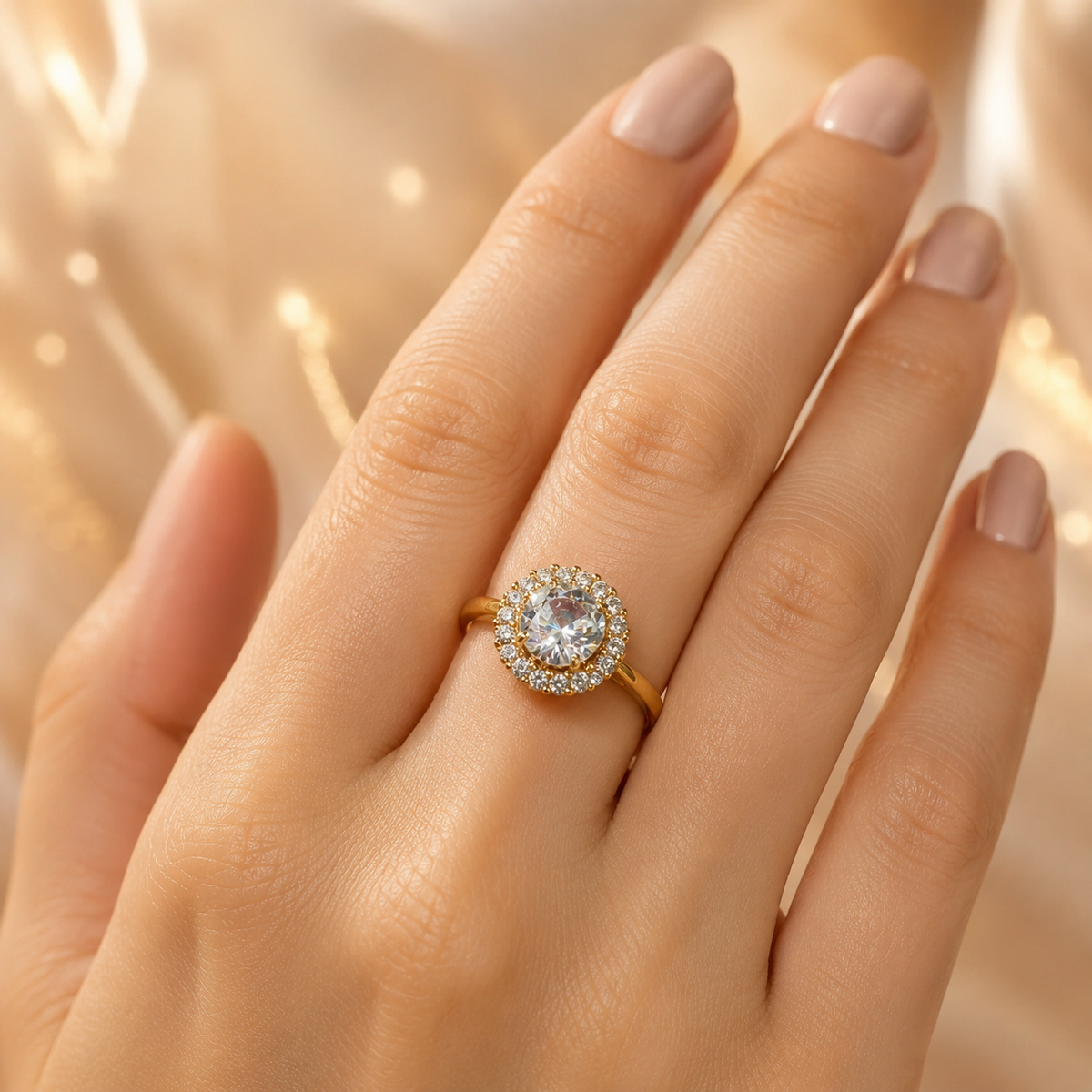 Crystal Dimond Adjustable Ring