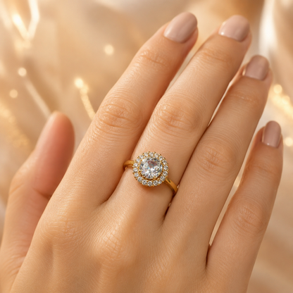 Crystal Dimond Adjustable Ring