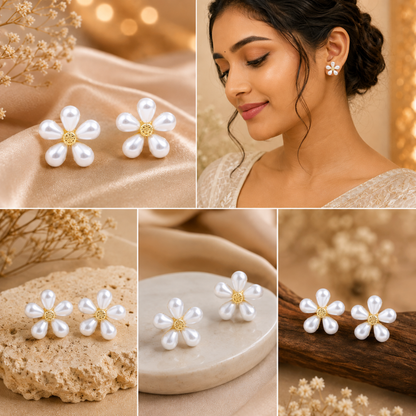 Daisy Pearl Earrings
