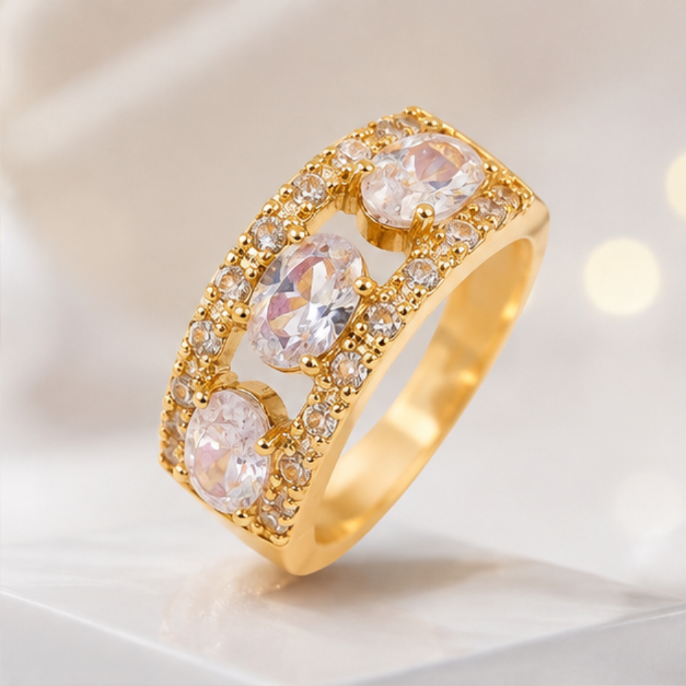 Floral Halo Adjustable Ring