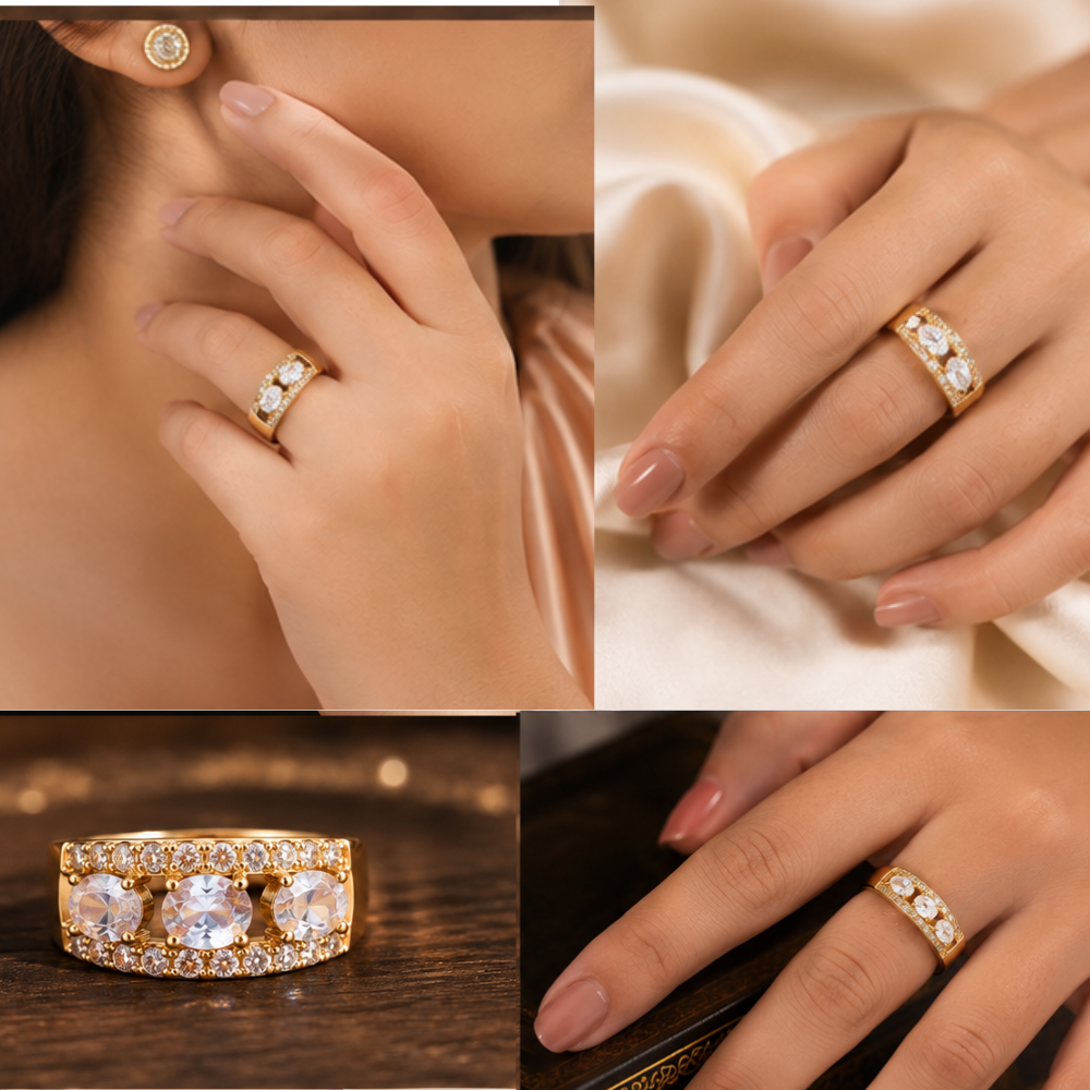 Floral Halo Adjustable Ring