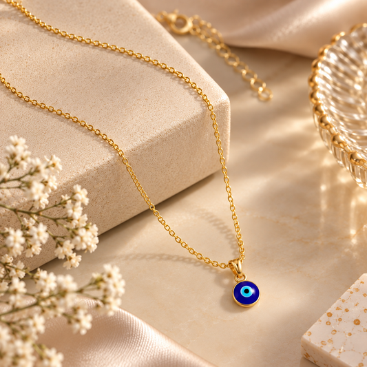 Gold Evil Eye Pendant Chain
