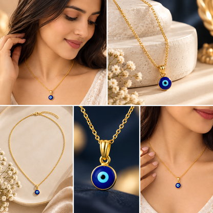 Gold Evil Eye Pendant Chain