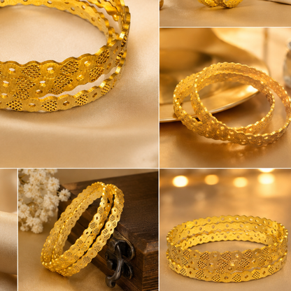 Golden Wave Cutout Bangles (Set of 4)