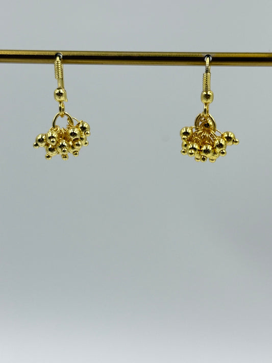 Gold Ball Drop Earrings