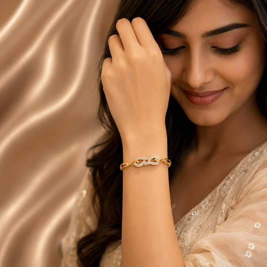 Infinity Sparkle Rose Gold Bracelet