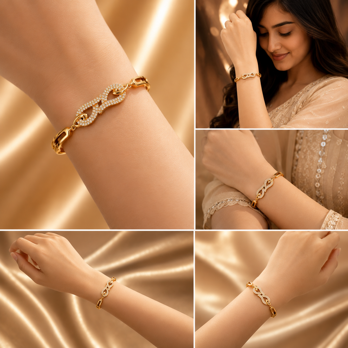 Infinity Sparkle Rose Gold Bracelet