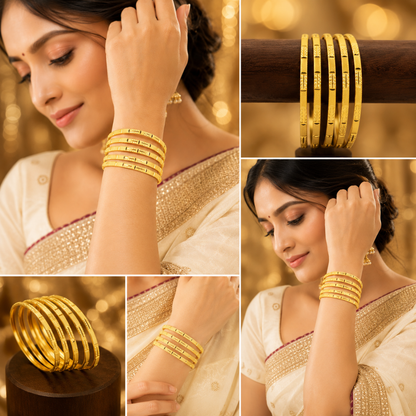 Ishani Gold Bangles (Set of 6)
