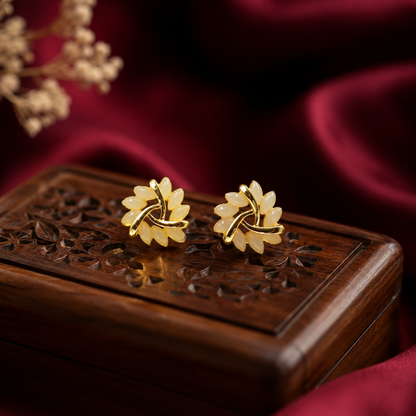 Ivory Lotus Earrings