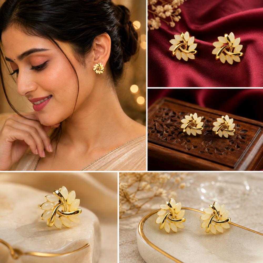 Ivory Lotus Earrings