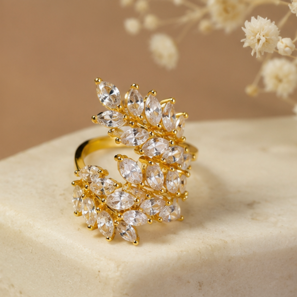 Ivy Leaf Wrap Adjustable Ring
