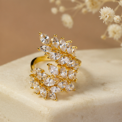 Ivy Leaf Wrap Adjustable Ring
