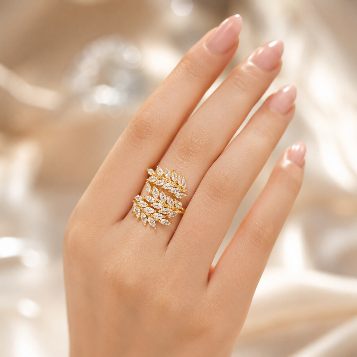 Ivy Leaf Wrap Adjustable Ring