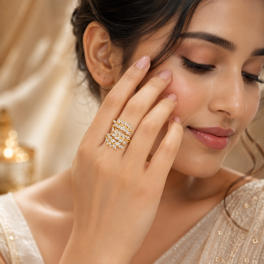 Ivy Leaf Wrap Adjustable Ring