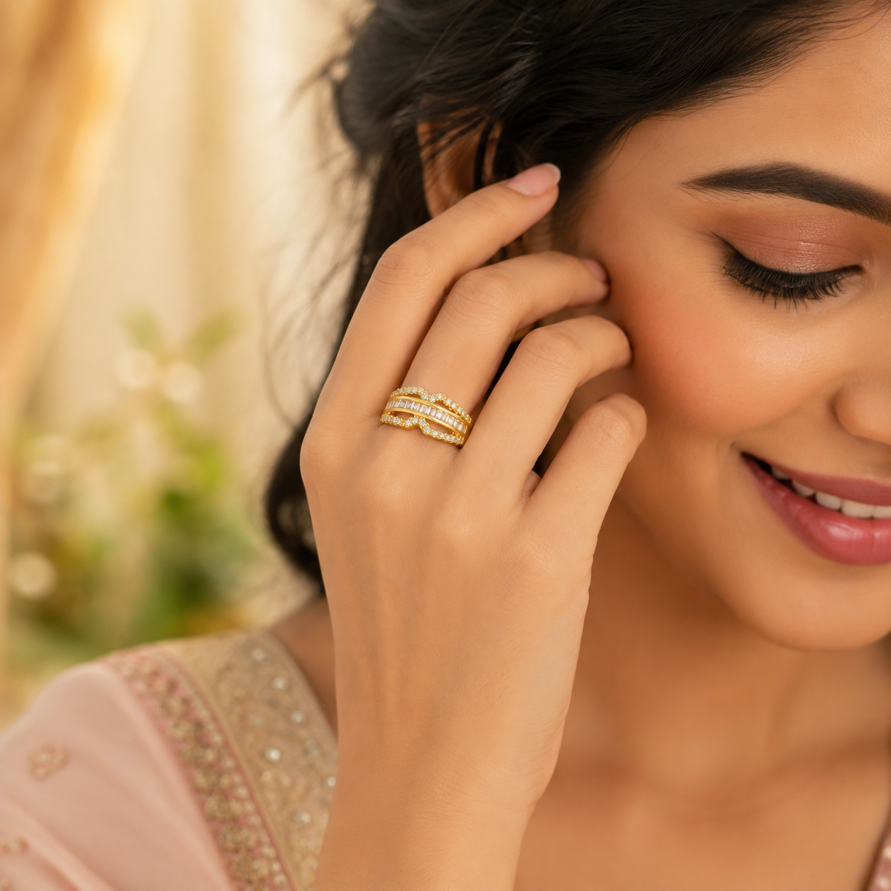 Jasmin Gold Adjustable Ring