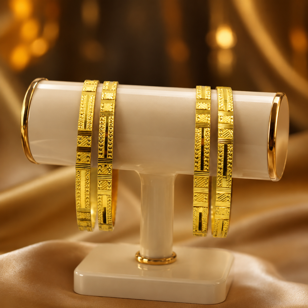 Kashvi Gold Bangles (Set of 4)