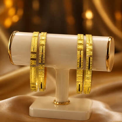 Kashvi Gold Bangles (Set of 4)