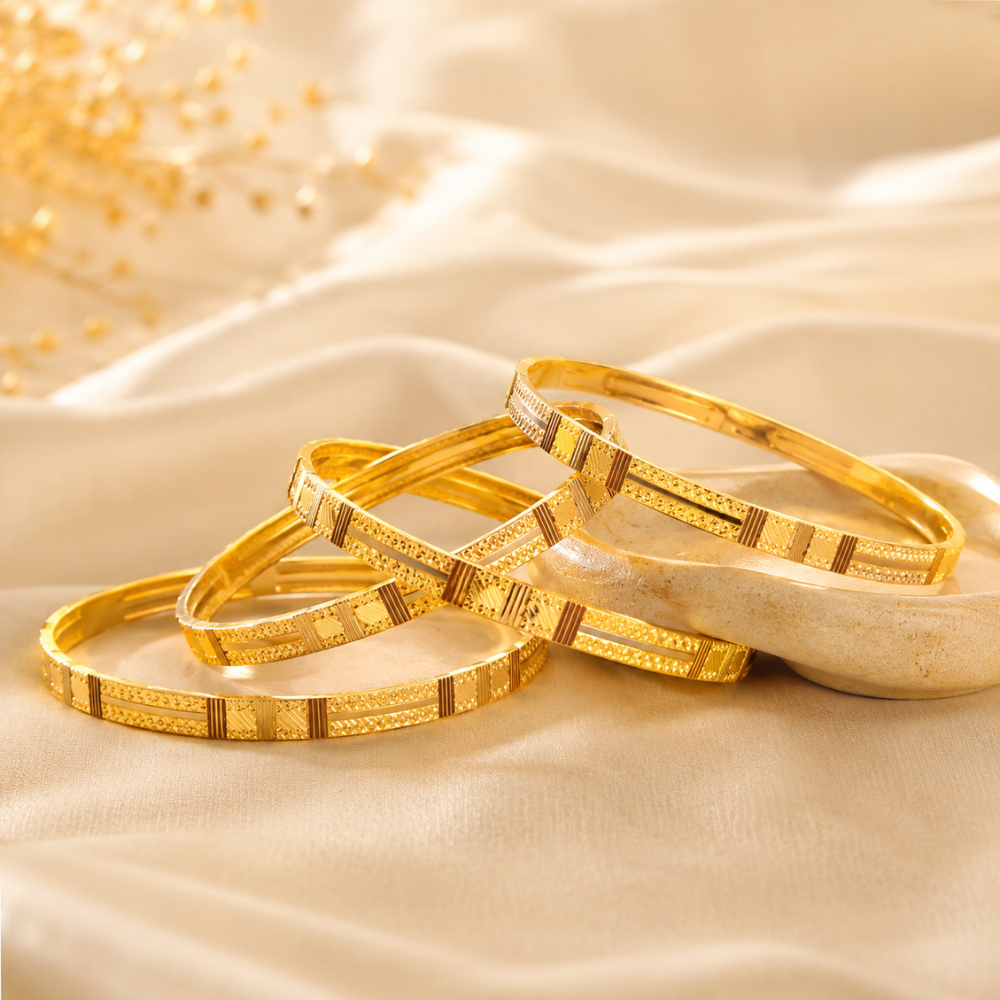 Kashvi Gold Bangles (Set of 4)