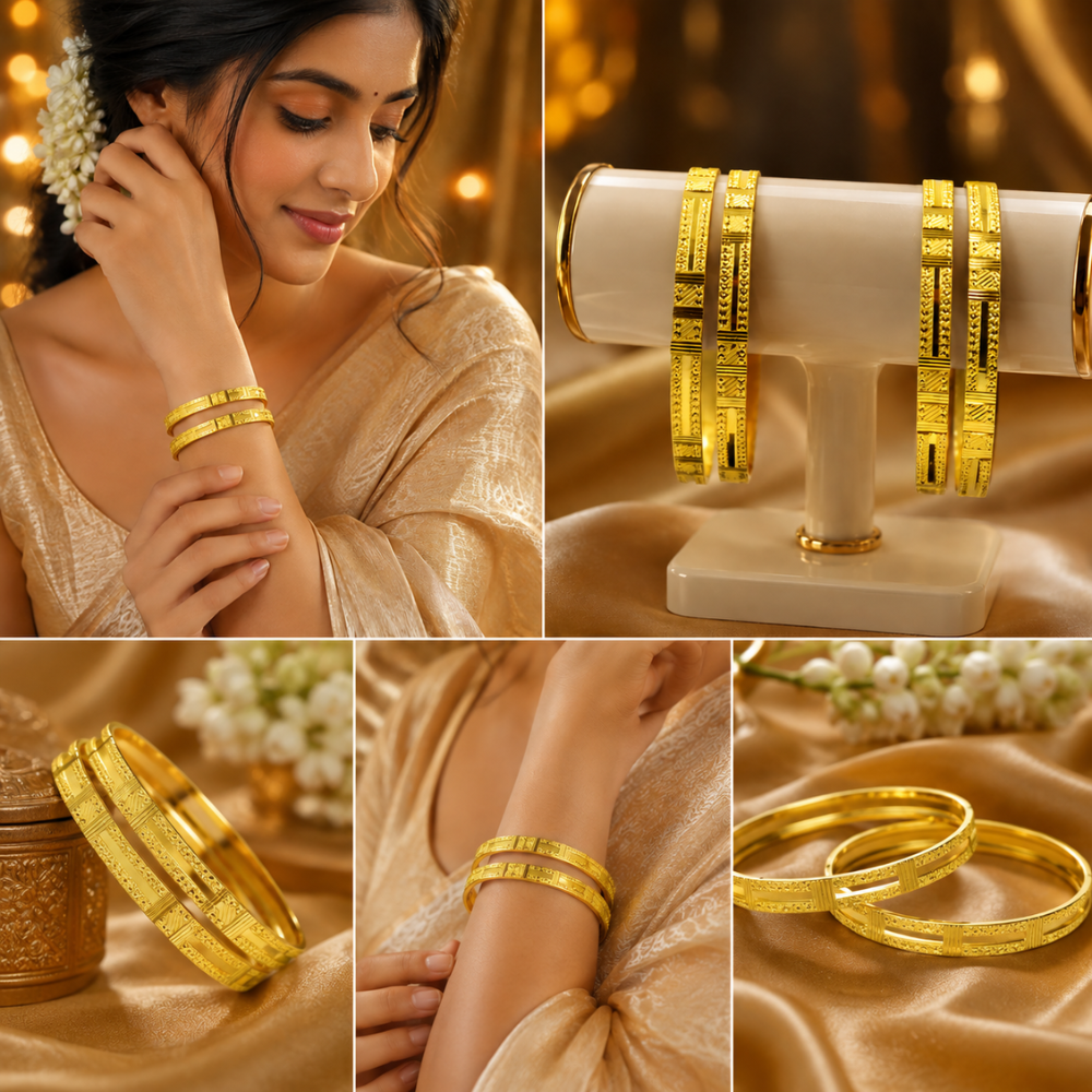 Kashvi Gold Bangles (Set of 4)