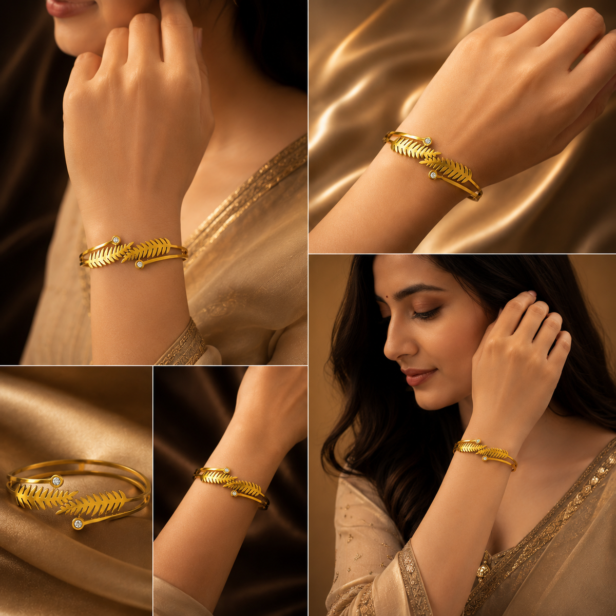 Leaf Stone Gold Bracelet