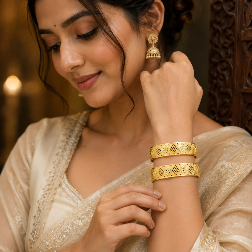 Maharani Gold Bangles  (Set of 2)