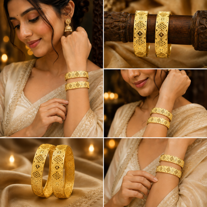 Maharani Gold Bangles  (Set of 2)