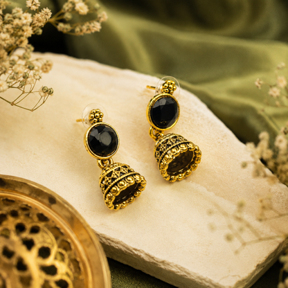Mahira Black Stone Earrings