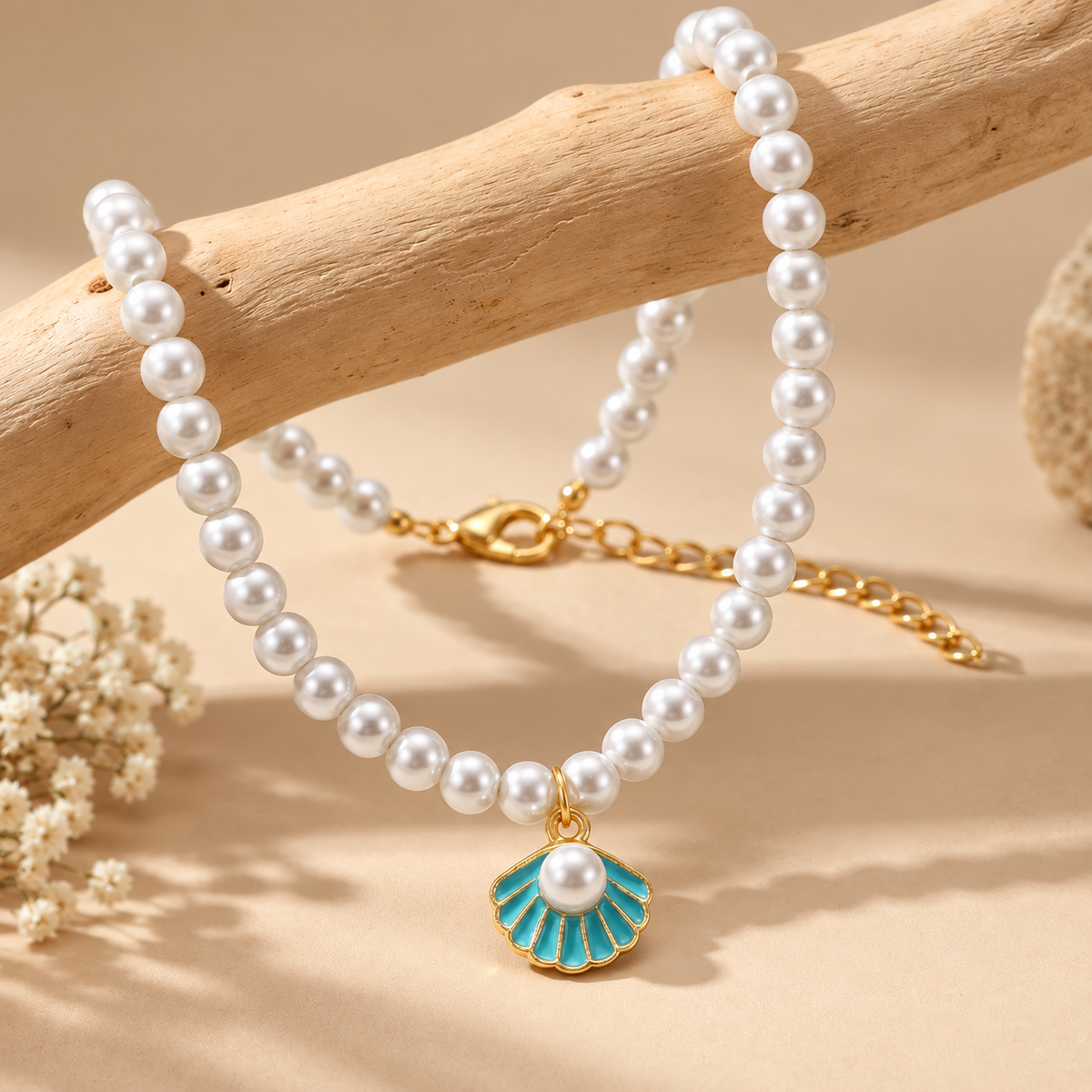 Marina Seashell Pearl Necklace