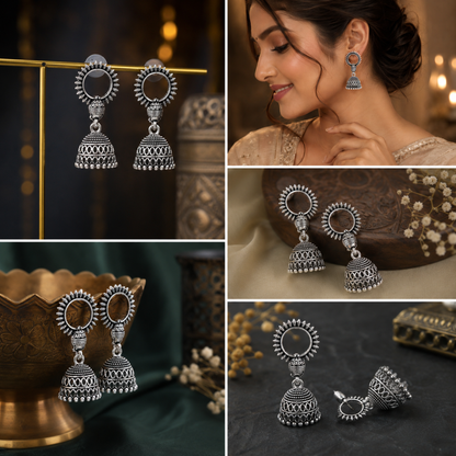Noor Chakra Earrings Black