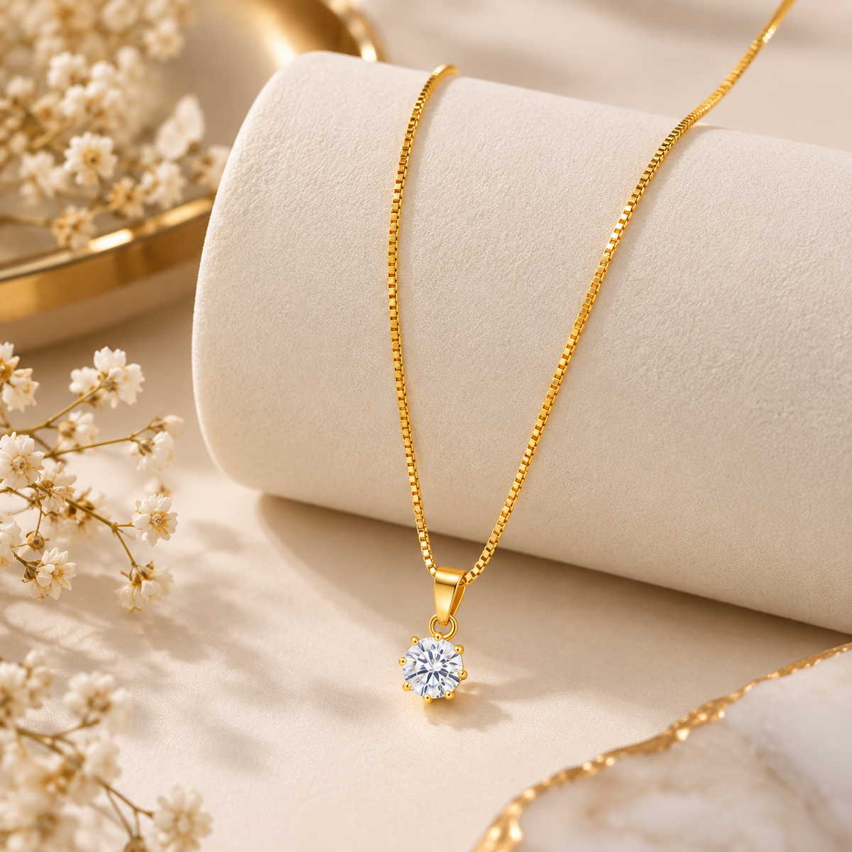 Nyra Diamond Pendant Gold Chain