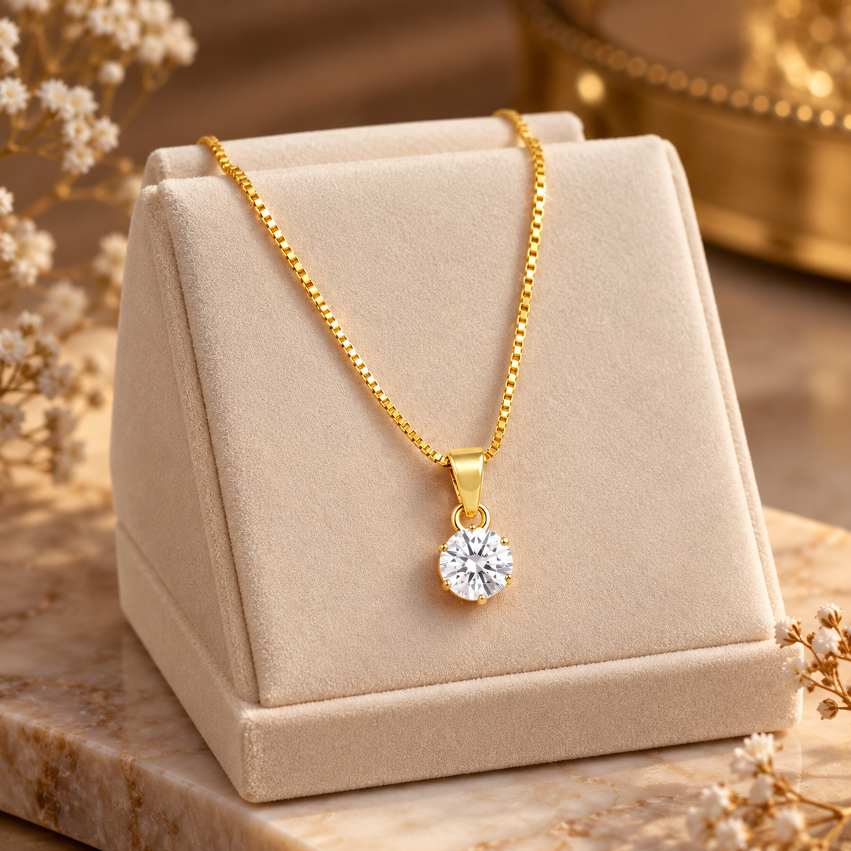 Nyra Diamond Pendant Gold Chain