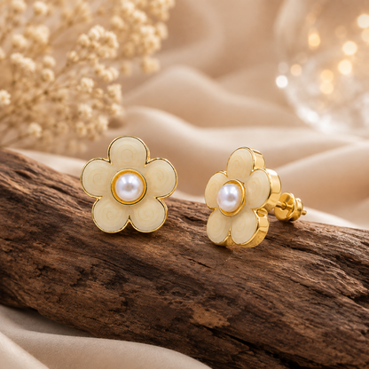 Pearl Petal Earrings