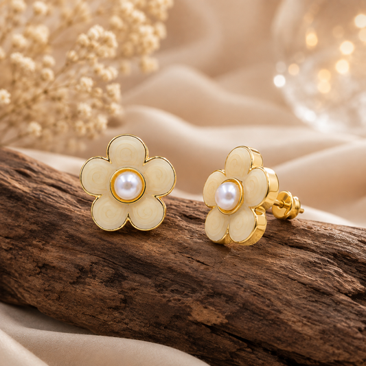 Pearl Petal Earrings