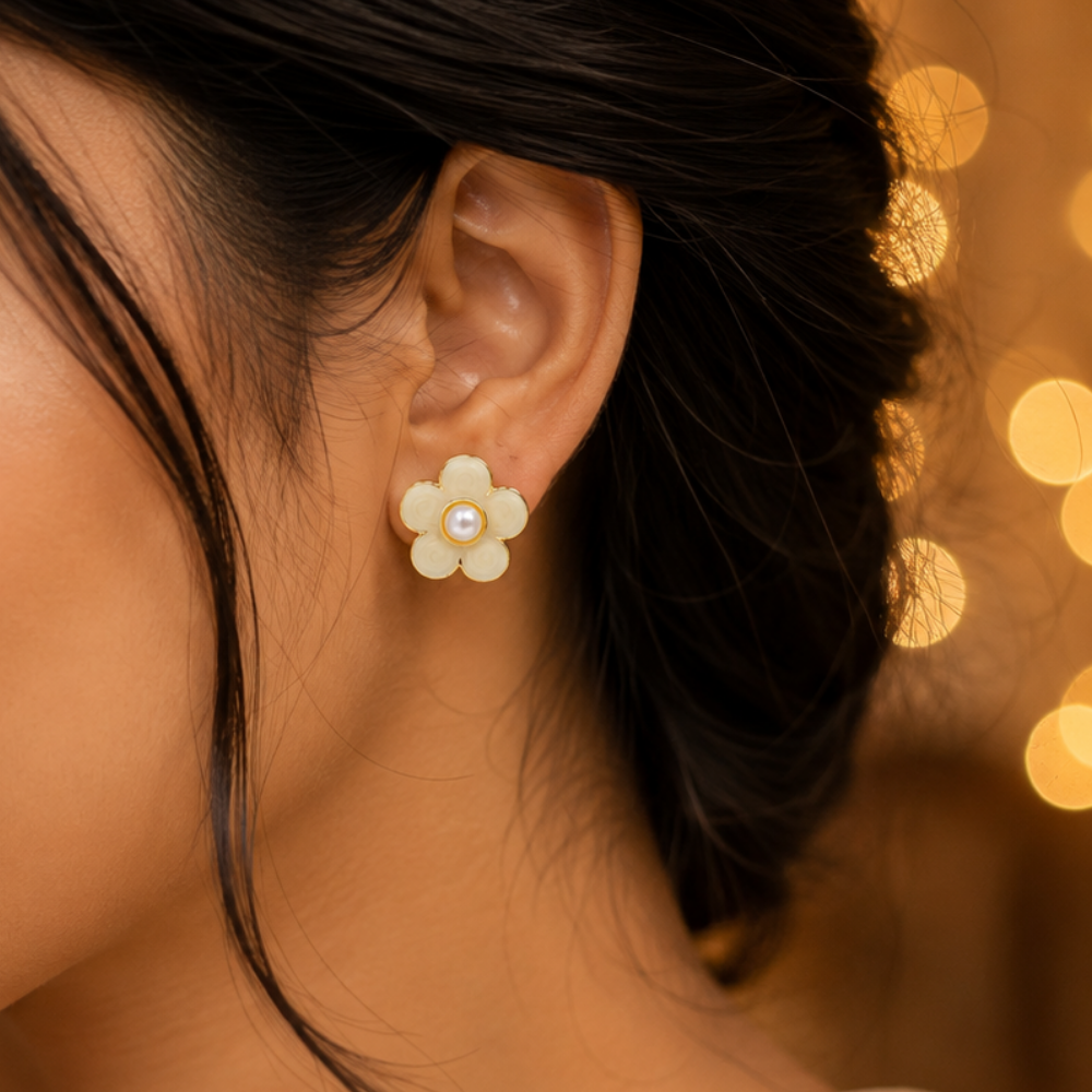 Pearl Petal Earrings