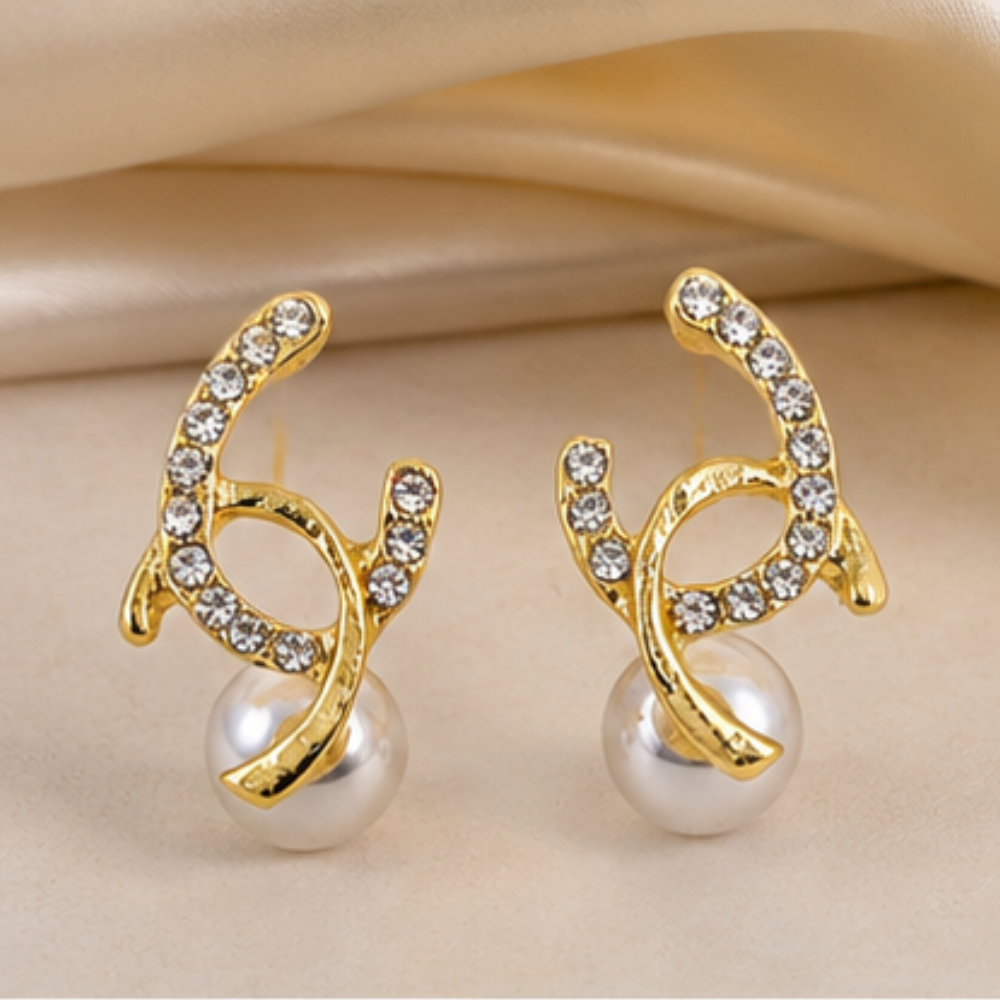 Pearl Spark Studs Earrings