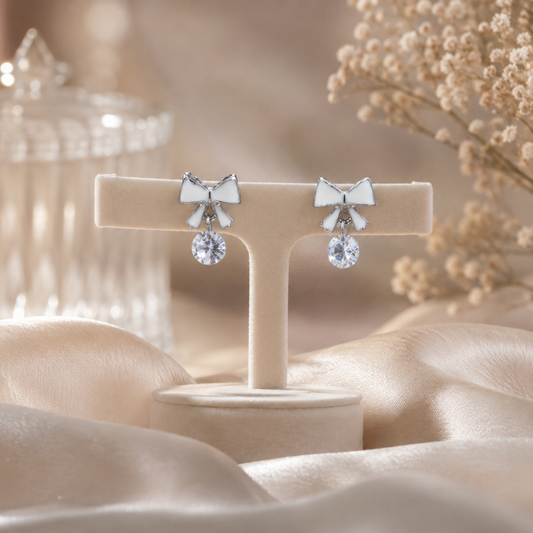 Princess Bow Crystal Earrings