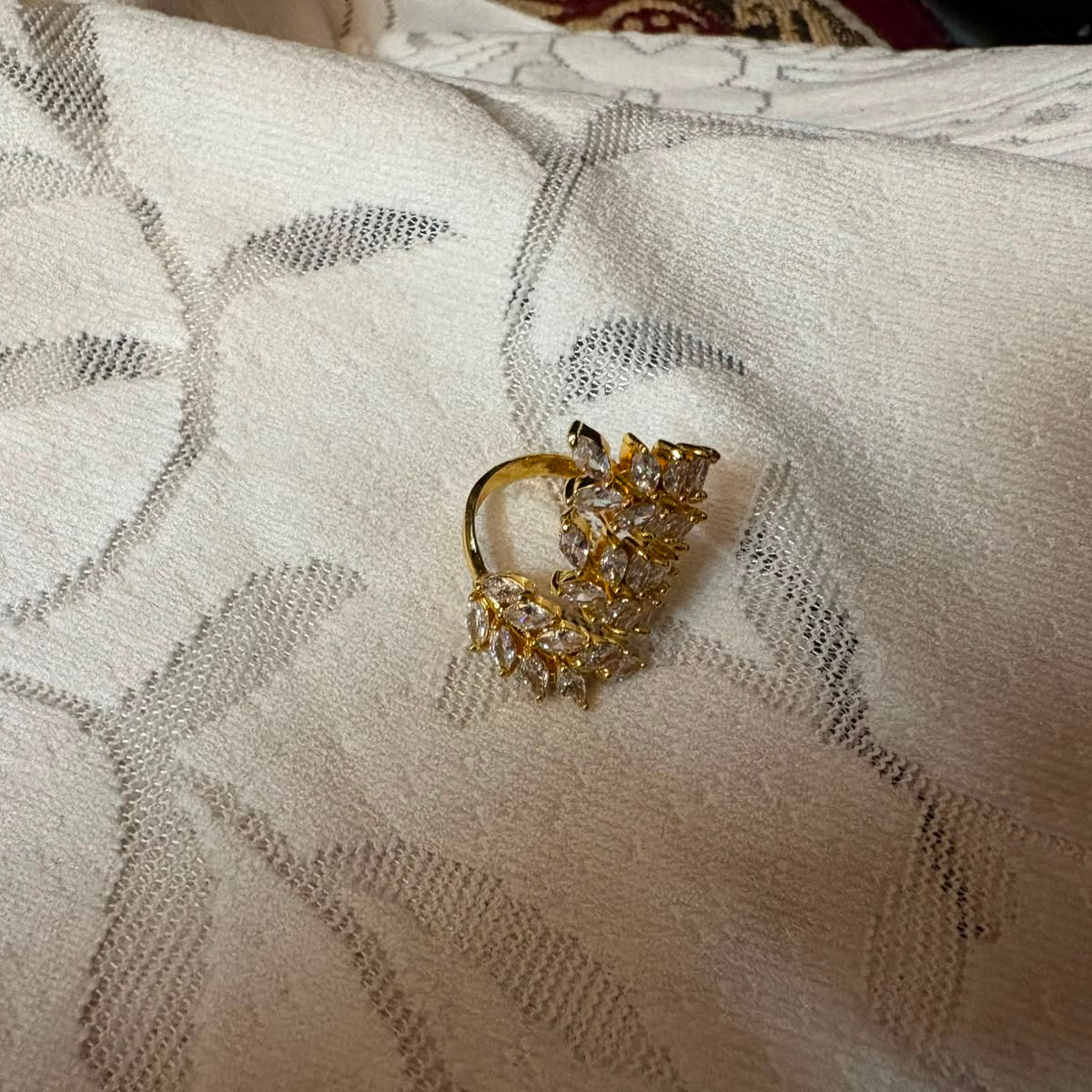 Crystal Vine Adjustable Ring
